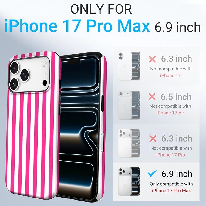 TPU Phone Case for iPhone 17 Pro Max, MagSafe Wireless Charging Compatible, Shockproof Slim Fit Protective Cover with Anti-Yellowing & Raised Camera Protection (Stripe 1, iPhone 17 Pro Max(6.9")) - Image 2