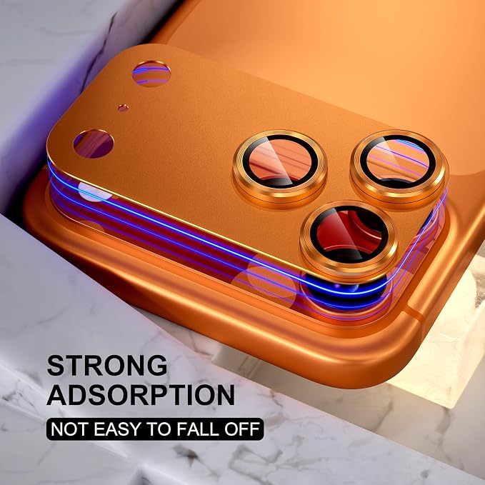 Choiche for iPhone 17 Pro Max Camera Lens Protector, Orange | Metal Camera Cover with 9H Tempered Glass Lens Screen Protector Accessories, Strong Adsorption, Case-Friendly, 6.9-inch - Image 5