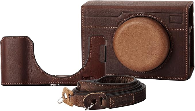 SMALLRIG Leather Half Case for FUJIFILM X100VI, Flip Cover, Shoulder Strap | Genuine Leather Material, Portable and Protecting (Brown) - Image 9
