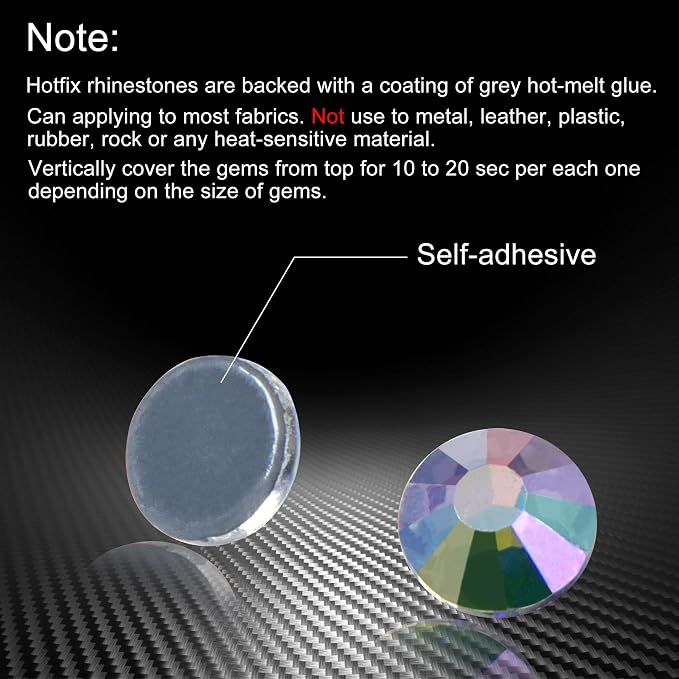 Jollin Hotfix Rhinestones Flatback Crystal Gems 7.2mm SS34, Moonlight | 288pcs Hot Fix Crystals Glass Rhinestones for Bedazzling, Crafting, Clothes, Shoes & Accessories DIY Decoration - Image 5
