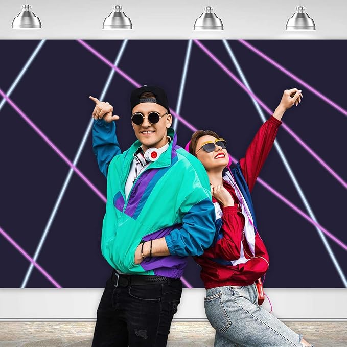 Laser Line Photography Backdrop Neon Laser Tag Birthday Party Night Game On Indoor Photobooth Background Glow Photo Studio Backdrops Fabric 5x7ft - Image 4