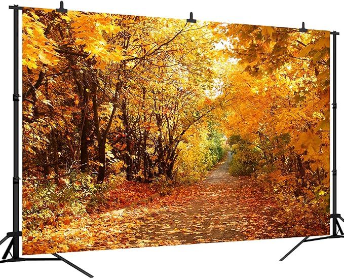 9x6 FT Fall Leaves Forest Autumn Backdrop Wedding Party Park Bridal Shower Theme Background for Photography YouTube Outdoor Travel Family Birthday Photo Props, Clear - Image 6