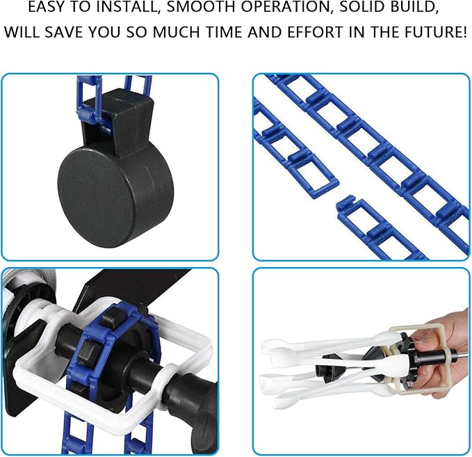 Photography Backdrop Wall Mount 3 Roller Support System | Manual Photo Background Ceiling Holder, Including 2 Tri-fold Hooks, 6 Expand Bars, 3 Chains, for Home Studio Game Video - Image 5