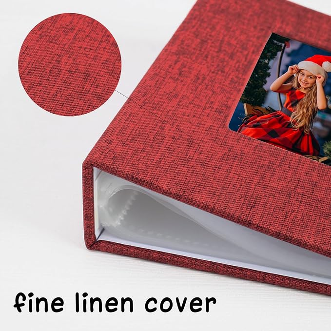 Small Photo Album 5x7 Linen Picture Book, Each Mini 26-Page Album Holds 52 Photos, Art Presentation Folder for Postcards & Picture Storage - Image 3