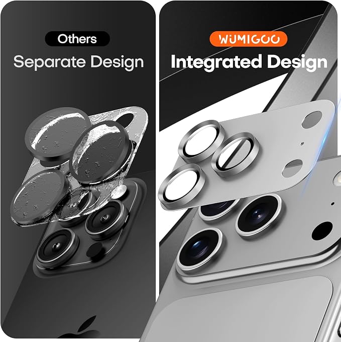for iPhone 17 Pro Camera Lens Protector- Silver | Aluminum Alloy, Tempered Glass Camera Cover, Nano Reinforced Adhesive, Accessories, Anti-Drop, Anti-Scratch, Case Friendly - Image 3