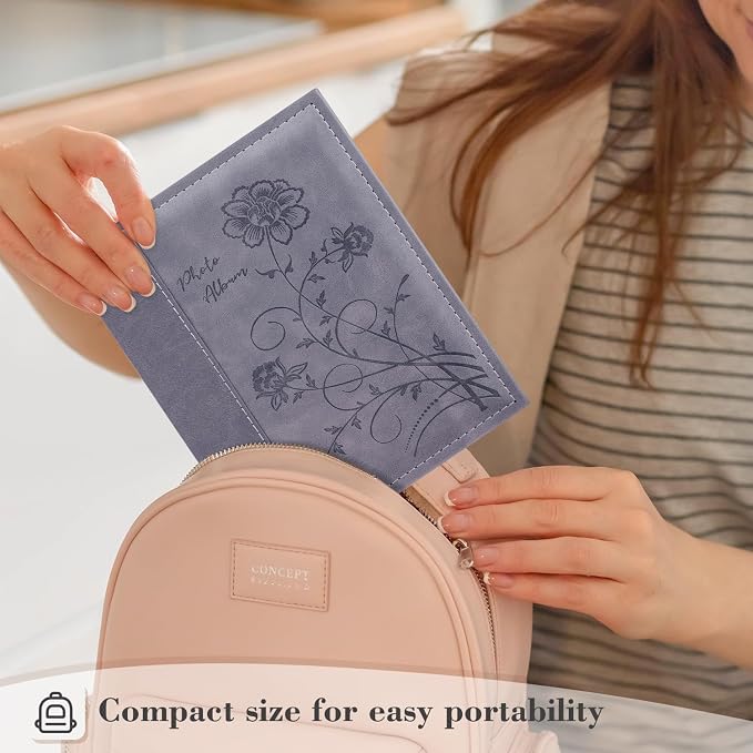 Artmag Photo Album 5x7 Clear Pages Pockets Leather Cover Slip Slide in Photo Album Book Holds 100 Vertical 5x7 Photos Picture Book for Wedding Family (Grey) - Image 6