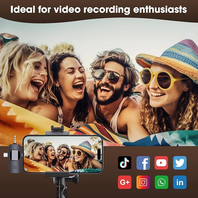 4 in1 Wireless Lavalier Recording Mic 2.4G Ultra Low Delay Noise Canceling | Storage Case Included, Works with iOS, Android, Camera, PC, Ideal for Vlog, Live Streaming,Tiktok,Youtube Podcast - Image 7