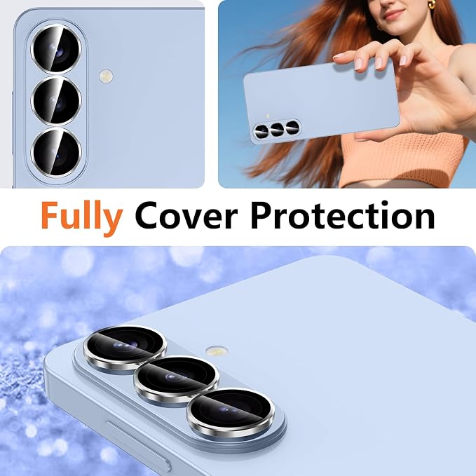 for Samsung Galaxy S26 Plus Camera Lens Protector, Individual Metal Ring Tempered Glass Lens Cover, [Strong Adsorption] Scratch Resistant Ultra-Thin HD Clear Lens Cover, 1 Set-Clear Ring - Image 8