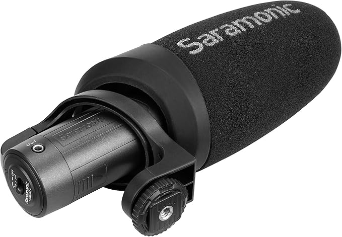 Saramonic CamMic+ | AA-Powered Shotgun Mic for DSLR, Mirrorless, Video Cams, Smartphones & Tablets | Shockmount, TRS Cable, The output cable of the, Video Cams, Windscreen for Protection from Weather and Dust, Mirrorless - Image 4