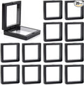 Framendino, 20 Pack Black 3D Floating Frame Display Case Challenge Coin 2.8x2.8x0.8 Holder Stands Jewelry Storage Box for AA Medallion Shells Gems by Framendino