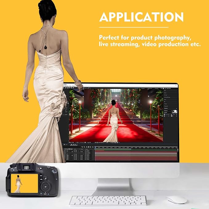 Yellow Photography Backdrop for Photoshoot, Fabric 6x9ft | Versatile Studio Photo Backgrounds, Non Reflective, Easy to Use, for Portraits, Product, Party, Video Creation - Image 3