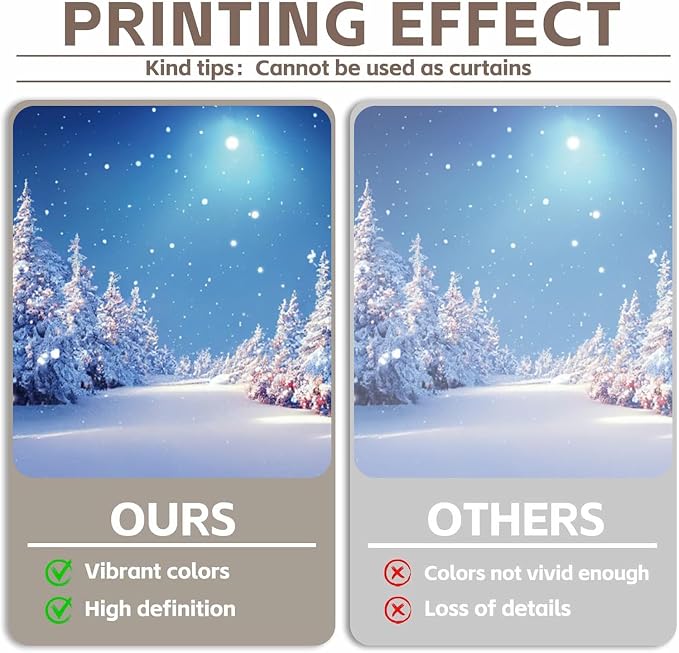 Winter Christmas Backdrop 5x3ft Winter Snow Forest Backdrop White Xmas Trees Photography Background for Christmas New Year Party Decorations Banner Photo Background Photo Props - Image 3