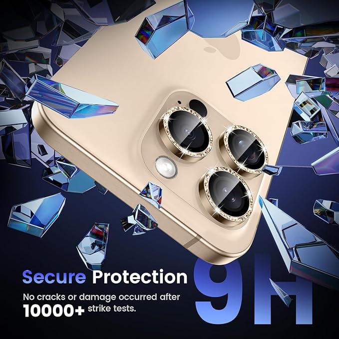 Tensea Camera Lens Protector for iPhone 16 Pro Max/16 Pro/15 Pro Max/15 Pro | Metal Aluminum Alloy Tempered Glass Cover Bling Camera Screen Protector Accessories, Case Friendly - Image 5