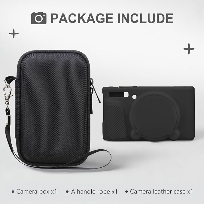 BOVKE Hard Case+Silicone Cover for Canon PowerShot SX740 HS Camera, Orange | SX740 SX730 Digital Camera Shockproof EVA Storage Bag & Soft Silicone Protective Case with Removable Lens Cover, Wrist Strap - Image 2