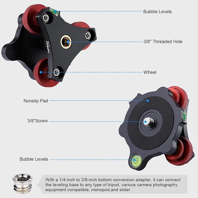 Tripod Leveler Stand with +/-5 Degree Precision Adjustment Bracket for Seestar s50/Panoramic Head Ball Head Video Head and Tripod - Image 8