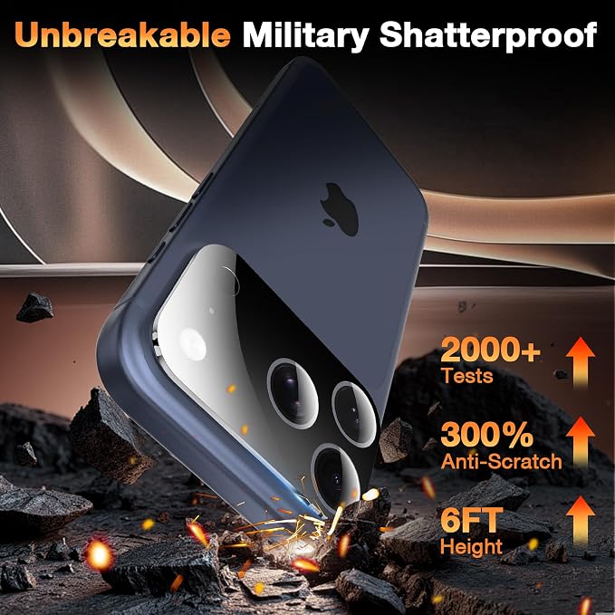 YWXTW [0 Bubbles for iPhone 17 Pro Camera Lens Protector, Full Coverage Tempered Glass Lens Screen Protector for iPhone 17 Pro Accessories, Case Friendly, HD Clear, 3 Pack (Black) - Image 3