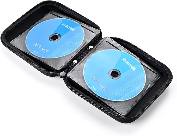 alavisxf xx CD Case, 28 Capacity Protective Zipper Disc Wallet for Car | EVA Shock-resistant, Lightweight Portable, DVD Blu-ray Storage Organizer, Scratch-Resistant Sleeves, for Home Office Travel - Image 4