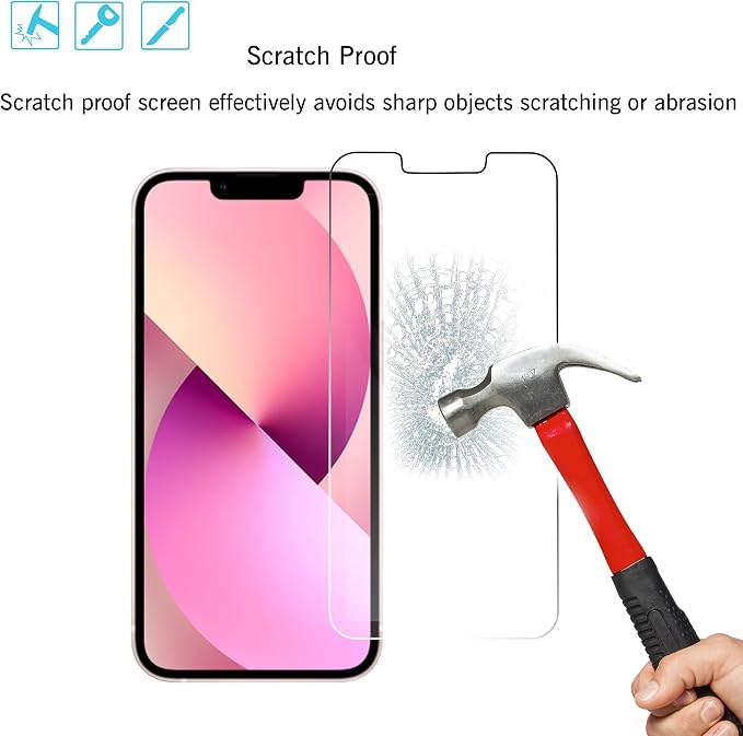 Ailun Screen Protector + Camera Lens Protector for iPhone 13, 2+2 Pack | 6.1 inch, Tempered Glass, HD - Image 5