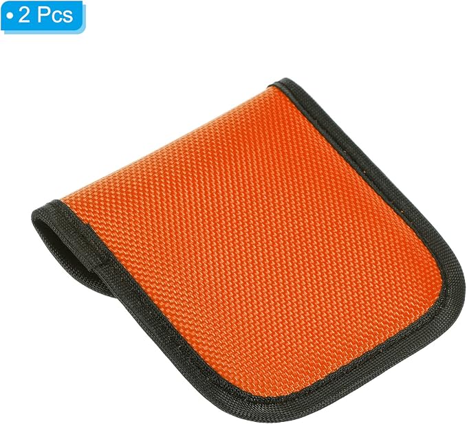 PATIKIL 2 Pcs Lens Filter Case, Camera Filter Case Portable Lens Filter Pouch Photography Fit Camera Bag Coat Pocket Drone for 25mm-58mm, Orange - Image 3