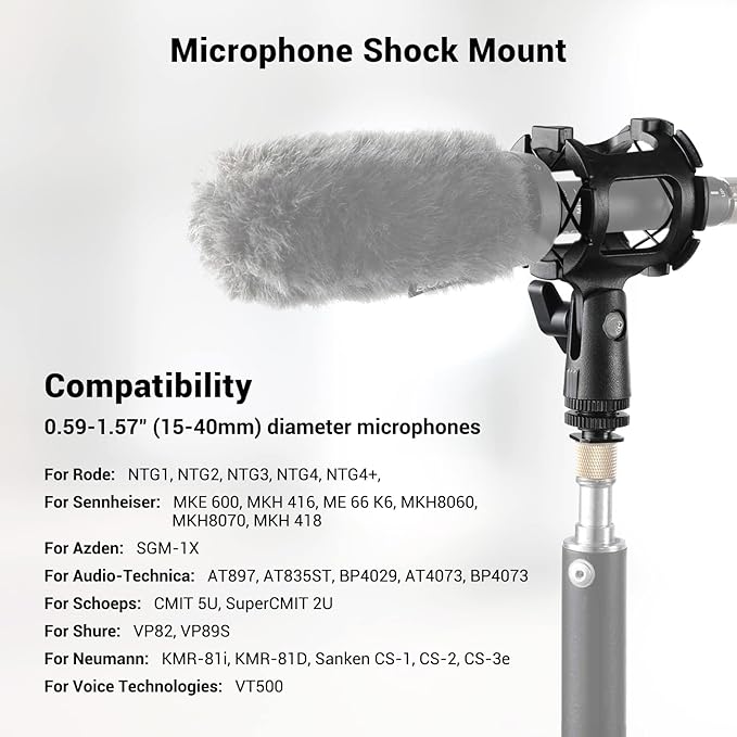 SmallRig Microphone Shock Mount Cold Shoe Pinch for Camera Shoe Boompole (Pack of 2) - Image 2