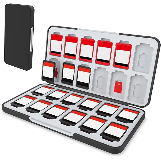 HEIYING Game Card Case Compatible with NINTENDO SWITCH 2 / Micro SD Cards | Portable Game Card Holder, Hard ABS Shell with Soft Silicone Lining, Dedicated Card Slots,Magnetic Closure for Easy Access by HEIYING