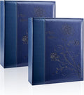 Artmag Photo Album 5x7 2 Packs Clear Pages Pockets Leather Cover Slip Slide in Photo Album Book Each Holds 100 Vertical 5x7 Photos Picture Book for Wedding Family (Blue) by Artmag