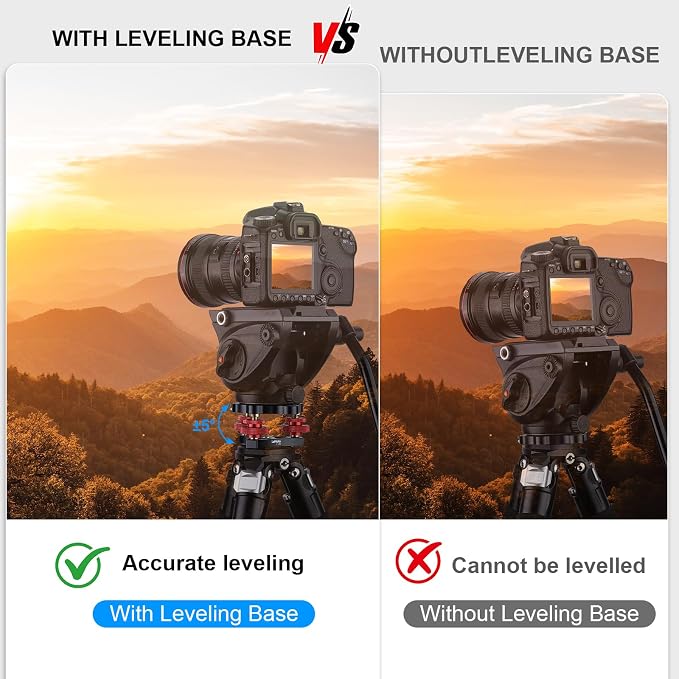 Tripod Leveler Stand with +/-5 Degree Precision Adjustment Bracket for Seestar s50/Panoramic Head Ball Head Video Head and Tripod - Image 3