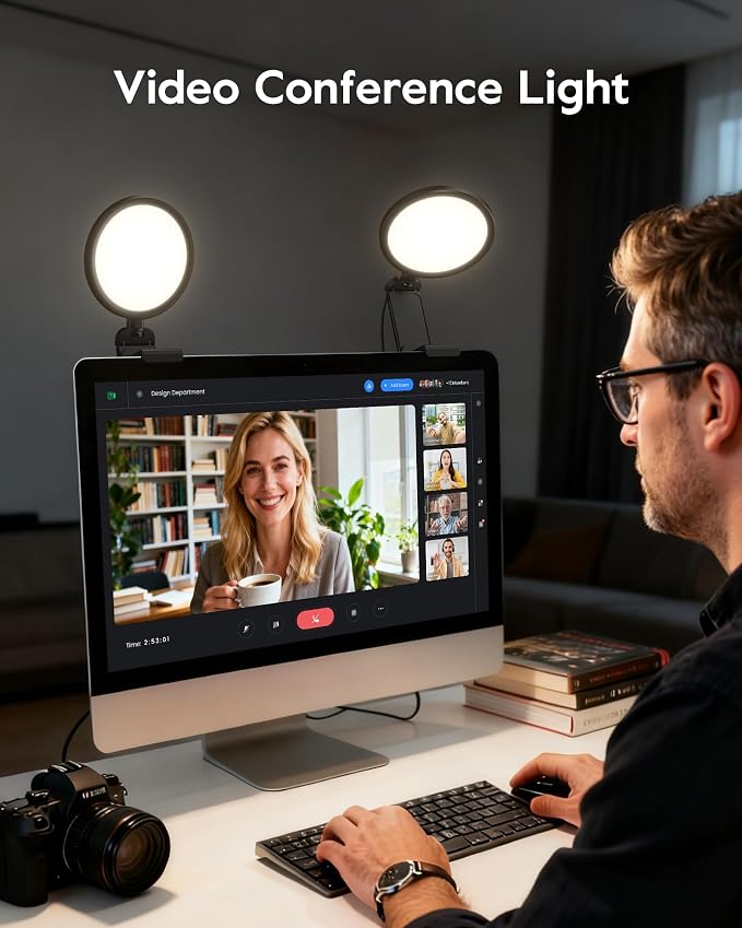 5" Ring Light for Computer, Eye-Care Lighting for Zoom Meetings, Streaming | Upgraded Panel, Ultra Soft, 50 Modes, CRI>97.8, Memory, Portable Light for Laptop, Monitor & Webcam - Image 9