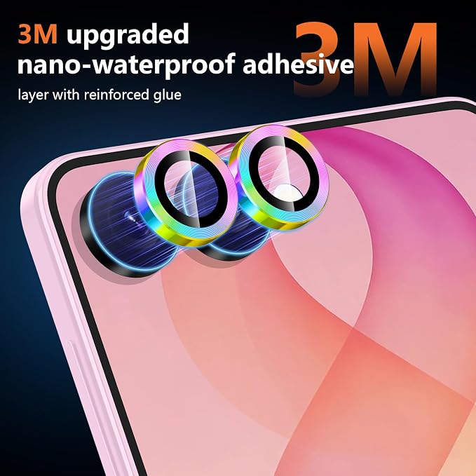 for Samsung Galaxy Z Flip 8 Camera Lens Protector, Individual Metal Ring Tempered Glass Lens Cover, [Strong Adsorption] Scratch Resistant Ultra-Thin HD Clear Lens Cover, 1 Set-Colorful - Image 4