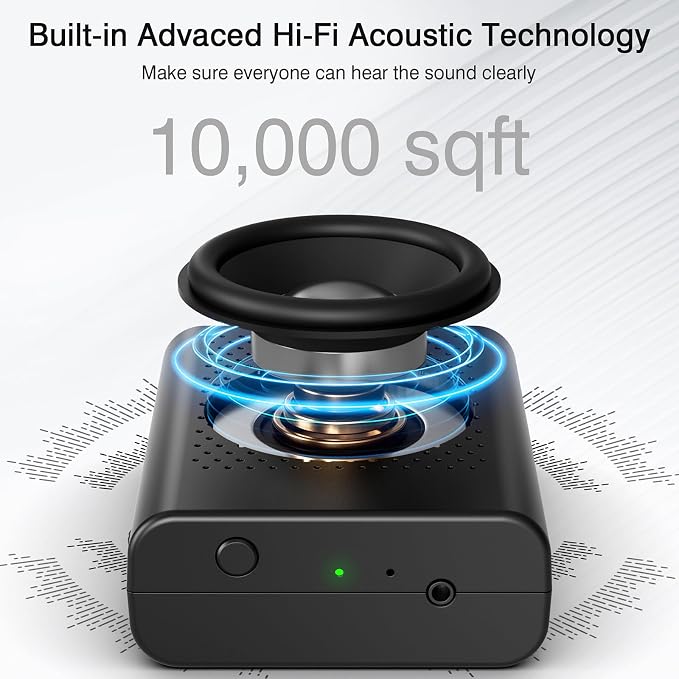 Wireless Voice Amplifier with Wireless Lavalier Microphone, PA System, Portable Cordless Omnidirectional Clip On Mic with Speaker for Teachers, Tour Guide, Lecture, Conference, Fitness Instructors - Image 2