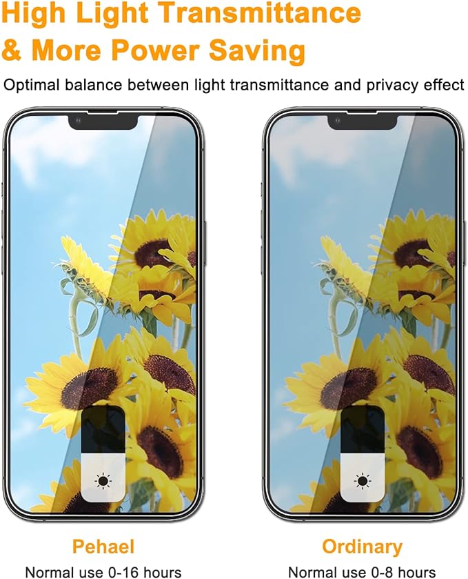 PEHAEL for iPhone 17e/16e/14/13/13 Pro Privacy Screen Protector | 3 Pack, Installation kits, Anti-Spy Private, Anti-Scratch, 9H Tempered Glass, Case Friendly, [6.1 inch] - Image 3