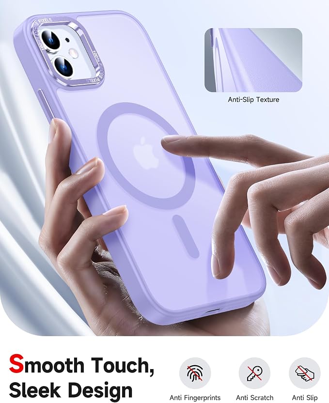 LeYi for iPhone-11 Phone Case Purple Compatible with MagSafe Magnetic[ Screen Protector X2 + Camera CoverX2]Funda Para ipone 11case Military Grade Protective Cases i Phone 11 iphone11,Lavender Purple - Image 2