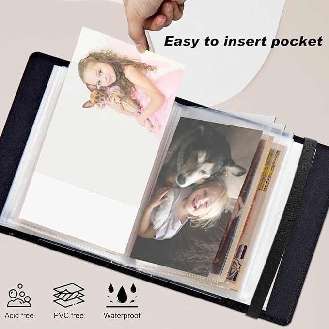 Small Photo Album 4x6, 60 Pockets Holds 120 Photos, Slip-in Pocket Photo Album with Black Elastic Band for Family Wedding Baby Travel Pictures, American Football - Image 6