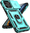 for Motorola Moto G 2025 / Moto G 2026 / Moto G Play 2026 Case, with Slide Camera Cover HD Screen Protector [Military Grade 16ft. Drop Tested] Ring Holder Kickstand Protective Phone Case, Mint by PUSHIMEI