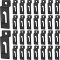 30Pcs Slatwall Utility Notch Hooks, Slat Wall Picture Display Hooks Hanger Panel Shelf Pegboard Slatwall Accessories for Photo Frame Painting Arts Hanging Home Office (Black) by Waltool