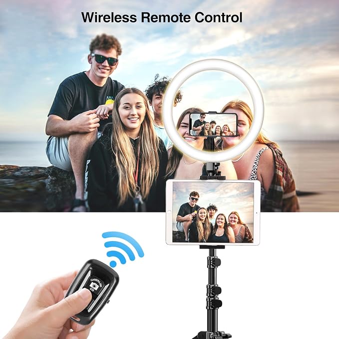 Elitehood 12’’ Ring Light with Tripod Stand (72’’ Tall) & iPad/Phone Holder | Dimmable Selfie Circle LED Lights Ringlight for Video Recording, Conference, Makeup, Laptop, Computer, Webcam, YouTube - Image 6