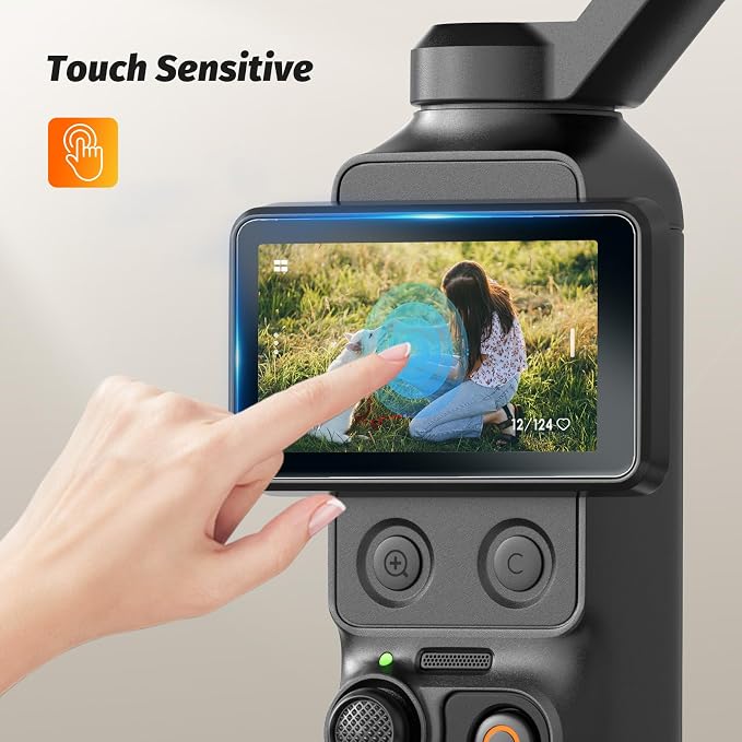 AMAZEAR Screen Protector Combo for DJI Osmo Pocket 4 Pro & Osmo Mobile 8P Viewfinder (4 Pack) – 2x Tempered Glass for Pocket 4P + 2x for OM 8P, 9H Hardness, Ultra HD, Touch Sensitive, Bubble-Free - Image 6