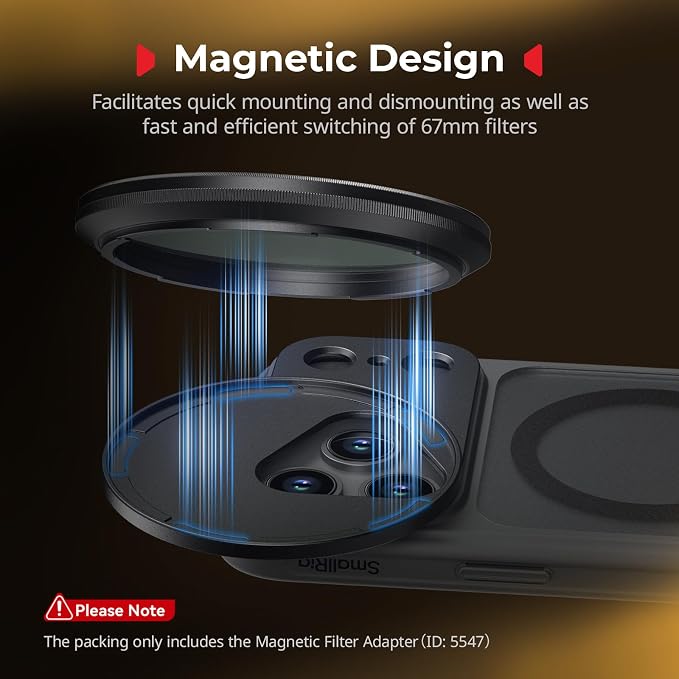 SmallRig FilMov 67mm Magnetic Filter Ring Adapter for Phone Case (SmallRig 17 Pro 5549/5550), Compatible with 67mm Magnetic Filter Series (4726/4581/4582/5169/5170)-5547 - Image 2