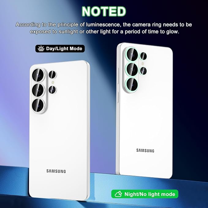 for Samsung Galaxy S26 Ultra Camera Lens Protector, Individual Metal Ring Tempered Glass Lens Cover, [Strong Adsorption] Scratch Resistant Ultra-Thin HD Clear Lens Cover, 1 Set-White Shine - Image 2