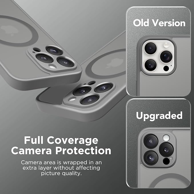 CAPRARO for iPhone 16 Pro Max Case, Compatible with MagSafe | Upgraded [Full Camera Protection] Protective Translucent Matte Women Girl Magnetic Phone Case Cover, Deep Grey - Image 6