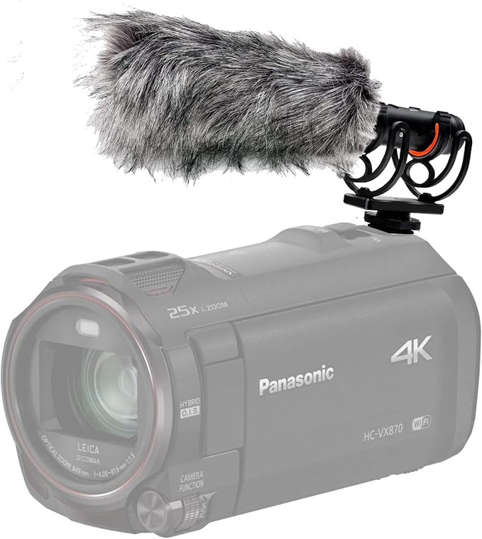 Advanced Super Cardioid Microphone for Sony FDR-AX100 (Stereo/Shotgun) with Dead Cat Wind Muff - Image 6