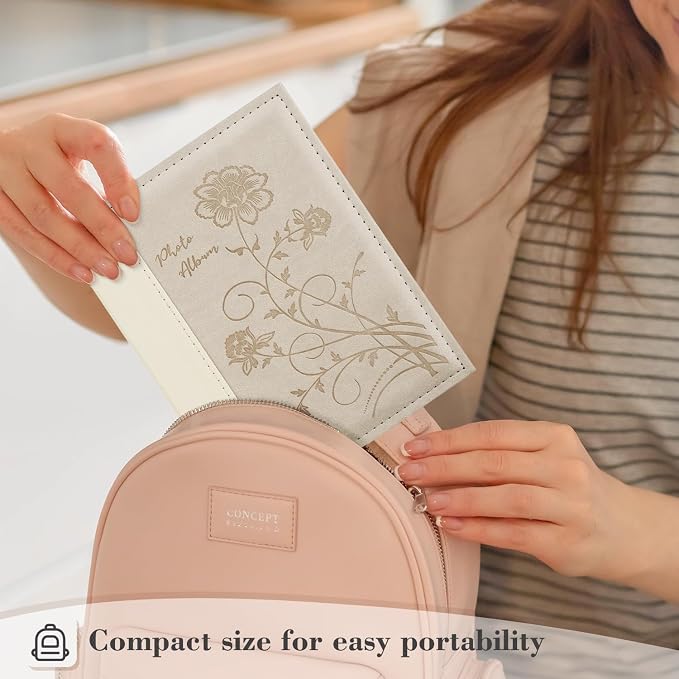 Artmag Photo Album 5x7 Clear Pages Pockets Leather Cover Slip Slide in Photo Album Book Holds 50 Vertical 5x7 Photos Picture Book for Wedding Family (Beige) - Image 6