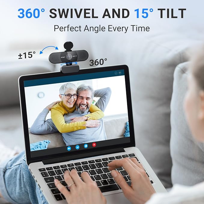 EMEET C960 AF 1080P Webcam for PC, Autofocus, 73° View Angle | Computer Camera w/Privacy Cover and Microphone, Plug and Play USB Webcam for Video Calling/Zoom/Teams/Google Meet - Image 7