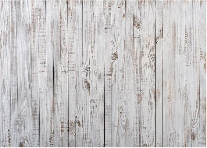 15x10FT Vintage Wood Backdrop Retro Rustic White Gray Wooden Floor Backdrops for Photography Kids Adult Photo Booth Video Shoot Vinyl Studio Prop 11890 by WOLADAPhotographyBackdrop