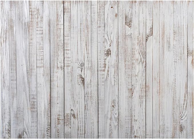 10x8FT Vintage Wood Backdrop Retro Rustic White Gray Wooden Floor Backdrops for Photography Kids Adult Photo Booth Video Shoot Vinyl Studio Prop 11890 by WOLADAPhotographyBackdrop