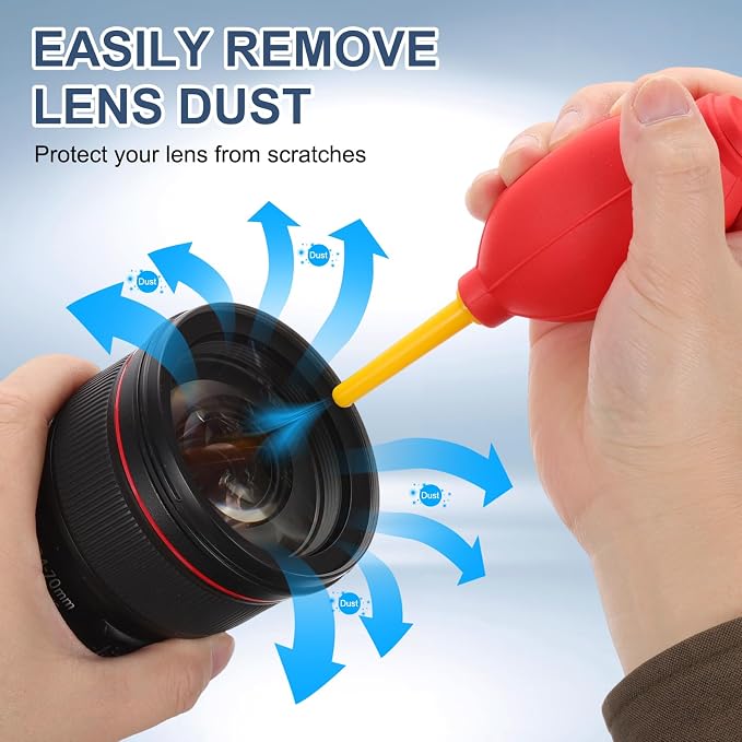 PATIKIL Soft Tip Air Blower Dust Blaster, 3 Pcs Rubber Bulb Air Pump Dust Blower Cleaner Cameras Lens Cleaning Tool with Long Nozzle for Camera Lens Computer Keyboard, Blue/Yellow - Image 4
