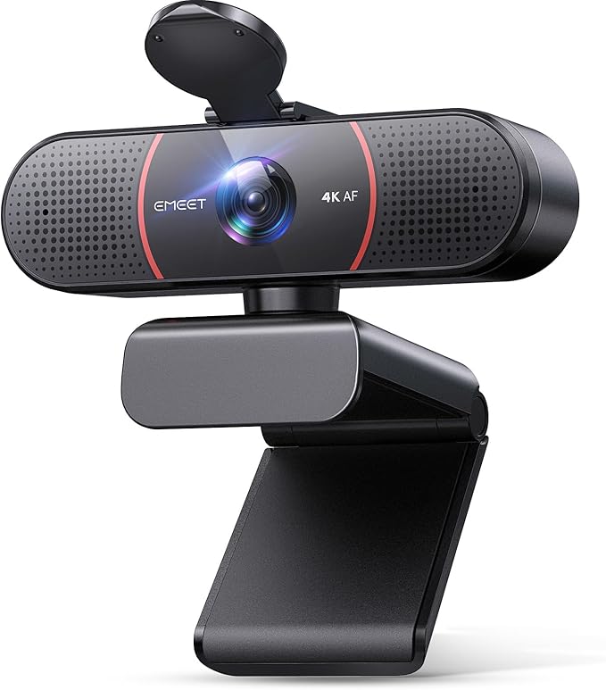 EMEET C960 4K Webcam for PC, PDAF Auto Focus, Dual Omni Mics, 73° FOV | Auto Light Correction, USB-A, Plug&Play, Web cam 4K with Privacy Cover, Webcam 4K Works for Zoom/Teams/Google Meet, Laptop/PC by EMEET