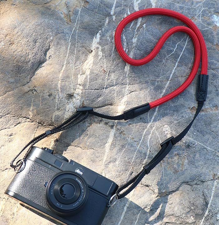 Quick Release Camera Neck Strap Shoulder Strap Belt for Mirrorless Digital Cameras Climbing Rope with Quick Release QD Loops Connector with O-Ring Adjustable Length 30-53inch Red - Image 2
