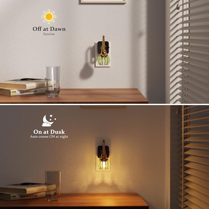 JandCase Night Light, Night Lights Plug into Wall Green Tulip | LED Nightlight, 0-100LM Dimmable Nightlights, Dusk to Dawn Sensor, 1W Vintage Nite Light for Bathroom Hallway Decor, 1 Pack - Image 2