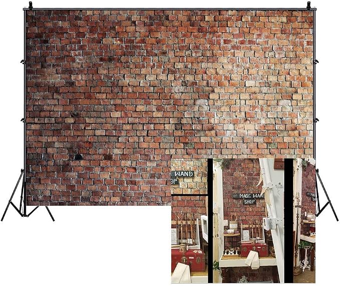 Vintage Red Brick Wall Backdrop for Photography 5x3ft Rustic Old Brick Wall Photography Background Newborn Baby Shower Kids Adult Portrait Background Birthday Cake Table Photo Booth Studio Prop by Unknown